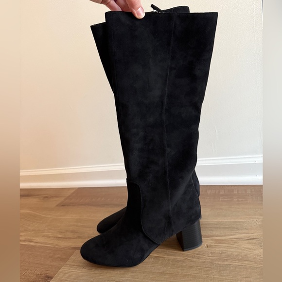 J. Crew Factory Shoes - NWT Jcrew Black Suede Knee-high Heeled boots